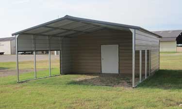 Metal building with carport