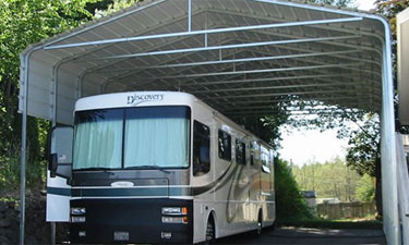 RV Cover with Single-Post Truss
