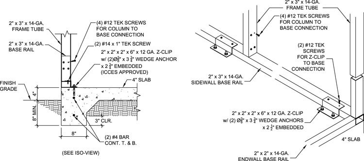  +Foundation+Plans Metal building anchored to concrete slab footing